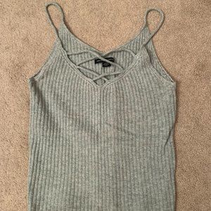 American Eagle gray blue sweater tank top size small
